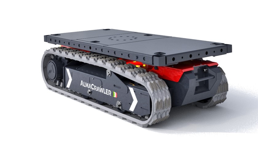 Multi Loader 3.0 FX – Transporteur sur chenilles 3t électrique Almacrawler, capacité 3000 kg, compact et robuste, idéal pour la manutention sur terrains inclinés