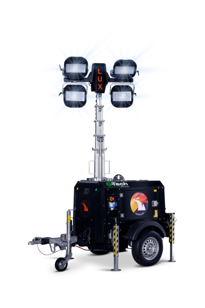 mat d'éclairage 8m hydraulique diesel LED Kubota chantier