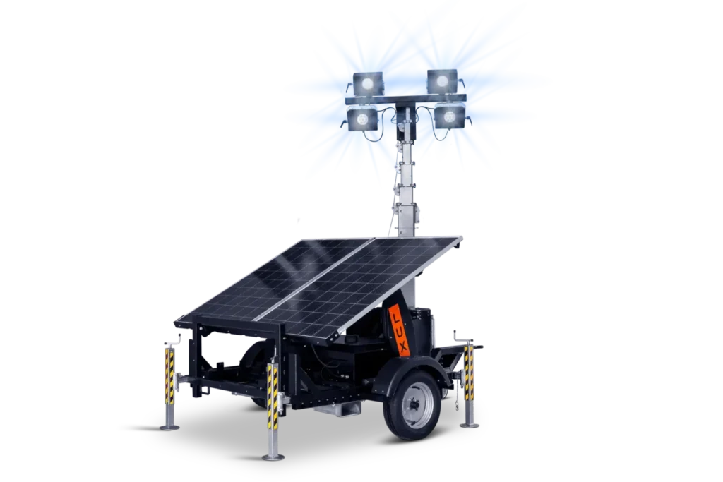 Mat d'éclairage solaire 8m LUX SOLAR autonome pour chantier extérieur